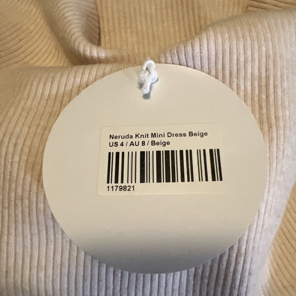 Princess Polly Nedura Knit Mini Dress Beige Size 4 New With Tag - Picture 6 of 12